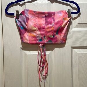 Pink Floral Corset Top